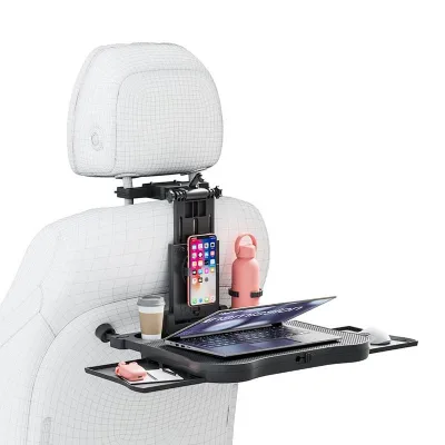 Factory Auto Universal ABS Retractable Drawer Car Seat Organizer with Foldable Tablet Holder