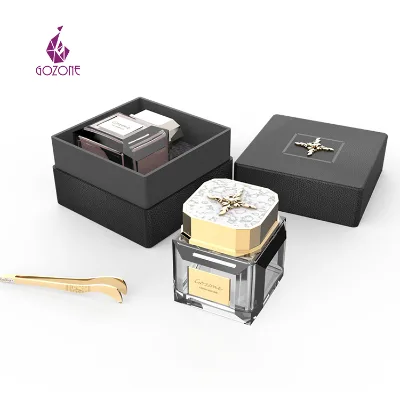 Manufacturer Bocaux En Verre Empty Glass Luxury Oud Arabic Bakhoor Jar With Packaging