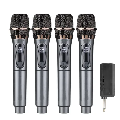 2.4G High Quality Dynamic Singing Microphone 4 Channel UHF Wireless for Performance Stage