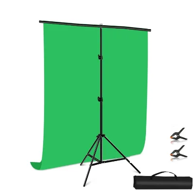 1x2m T-Shape Photo Studio Background Support Stand Backdrop Crossbar Bracket Kit with Clips