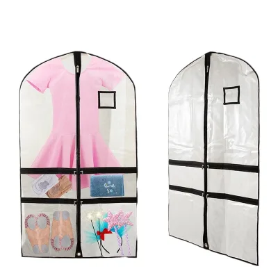 Garment Bags for Kids' Dresses, Transparent PVC PEVA Dustproof Hanging Storage Bags with Zippers, Large Capacity Organizer