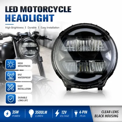 Quality 12V 35W LED Front Headlamp Round LED Motorcycle Headlight Assembly for FORZA SF501 250cc