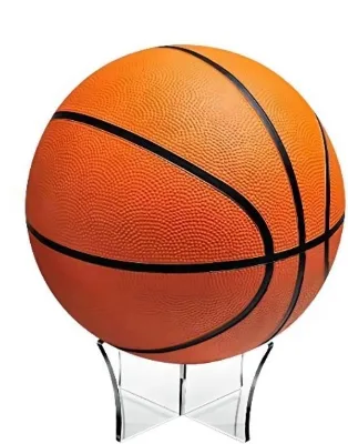 EASTOMMY Basketball Stand Holder, Acrylic Basketball Stand, Storage Holder for Volleyball Rugby (Transparent)