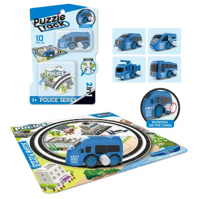 Hot Sale Wind up Vehicles Toy Puzzle Track Play Set Floor Puzzle Play Mat
