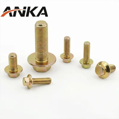 Hot Sale Color Zinc Plated Hex Flange Bolt Grade 8.8/10.9 Carbon Steel M5- M20 Machinery Auto Construction Fastener Wholesale