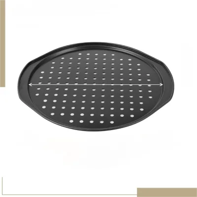 Handles and Holes With Pans Pizza , Pizza Round Crisper Heat-Resistant, Baking Non-Stick Pans Steel Carbon Trays, Pizza
