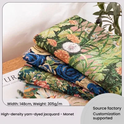 Wholesale Dandelion Tablecloth Polyester-cotton Yarn-dyed Thickened Decorative Clothing Curtain Jacquard Fabric