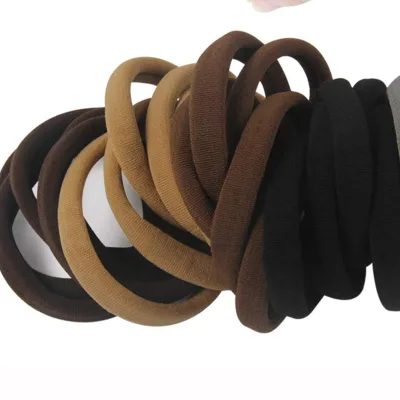 50 Pieces Black Plastic Durable Silicone Mat for Thick Curly Hair Ponytail Holders Women Men