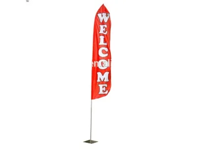 Promotional Customized Beach Flag Aluminium Flagpole Polyester Material Silk Screen/Digital Printing Custom Logo Pantone Colors