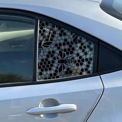 Honeycomb Car Window Privacy Sticker Self Adhesive Waterproof Blackout SUV Rear Side Window Decor Decal for Auto Modification