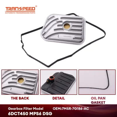 Transpeed 6DCT450 MPS6 DSG Service Kit 209940+209816 Transmission External Filter + Pan Gasket for Ford