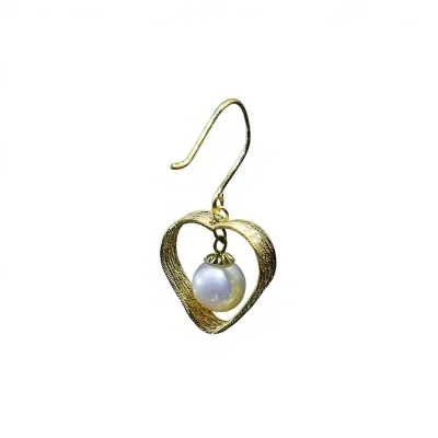 Ehao Jewelry 18K Gold Heart-shaped Women's Earrings-Simplicity Style Wedding Occasion