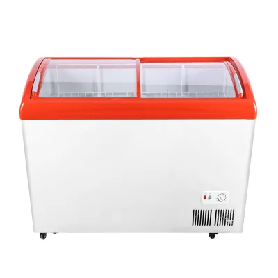 Big Chest Freezers Commercial Double Sliding Glass Top Door Display Cryogenic Cabinet Supermarket Deep Freezer