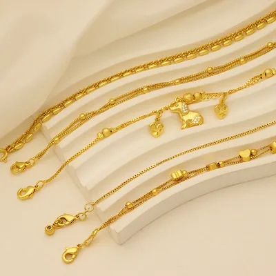 Classic Style Brass Bracelet with Gold Plated Tassel Butterfly for Wedding Anniversary Party Gift
