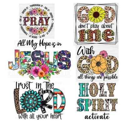 Custom Christian Fashion UV Dtf Transfer Decals Decorative Stickers for Cup Wraps Laptops Cell Phone Candles