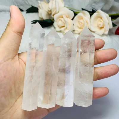 Hot Selling Cheap Price Natural Clear Quartz Wand Crystal Towers for Healing Meditation Desk Decor Gifts