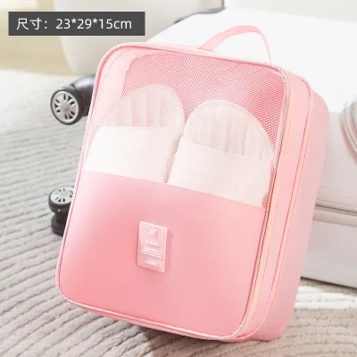Waterproof Nylon Travel Shoe Bags with Smooth Metal Zippers Foldable Reusable Shoes Bags with Handle for Men & Women