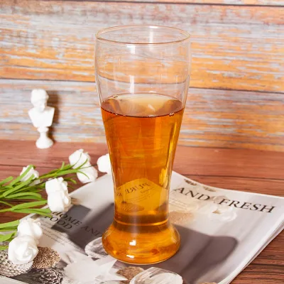 Customized Clear Glass Beer Drinking Cups Beer Mugs for Bar Glass Beer Can Cups