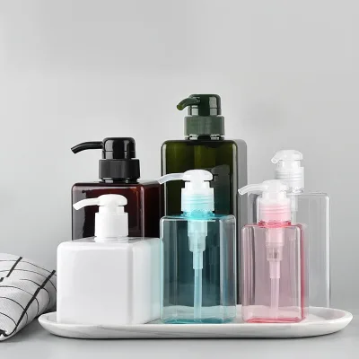 Wholesale square Lotion Bottles PETG Refill Bottles Pump Dispensers Hand Sanitizer and Shampoo Bottles and Cosmetic Packaging