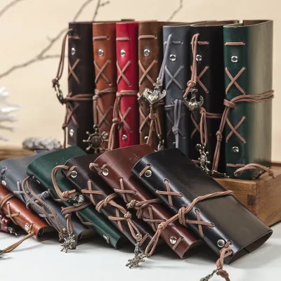 Soft Cover A6 Leather Notebook Diary Traveler Planner with Bookmarks Loose-Leaf Bound Notebook