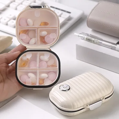 Portable Small Plastic Medicine Box Compact Three-Meal Daily Mini Food-Grade Sealed Moisture-Proof Light-Protective Hinged Pill