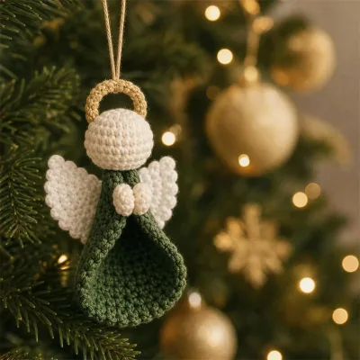 2026 Christmas Crochet Doll Crochet Angel Hanging Amigurumi Handmade Knitting Doll Christmas Tree Hanging Decoration