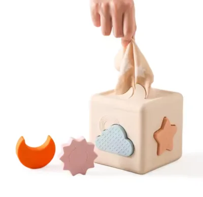 Tong Tu BPA-Free Food Grade Silicone Baby Stacking Toys-Learning Educational Montessori Toy Set for 13-24m Animals Nature Theme