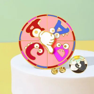 Personalized Custom Rotating Spinner Spin Lapel Pin Badge Metal Rotate Large Color Wheel Hard Spinning Enamel Pin