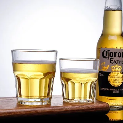Wholesale Acrylic PC Plastic Beer Drinking Cups Beer Mugs for Bar Transparent Acrylic Octagonal Cup, Water Glass, Whiskey Mugs