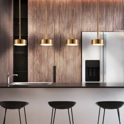 Luxury Creative Gold Pendant Lamp Modern Simple LED Pendant Light Metal Golden Wire Hanging Light