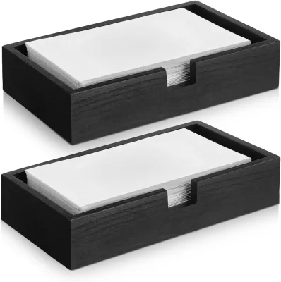 Wholesale Custom Logo Wood Bathroom Storage Rack Hotel Tabletop Hand Towel Napkin Tray Towel Holder Storage Rack