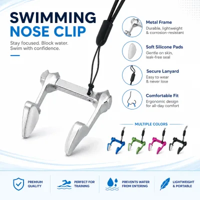 Sinodiving Free Diving Water Sports Nose Clip Silicone Anti-slip Ear Pressure Balance Belt Teeth Water Resistant Nose Pad