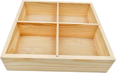 Wooden Sorting Packing Grid Display Wood Storage  Display Box