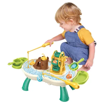 Jacko Toys Summer Play Water Fishing Toy Battery Operated Play House Fishing Game Machine Fishing Toys for Children 2 Player