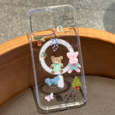 Cute Cartoon Animal-themed Phone case for iPhone 17; Shock-resistant, Highly Transparent, Magnetic Soft case for Apple 16.