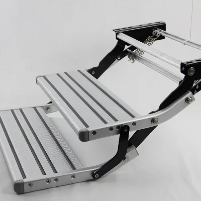 RV Ladder Camper  RV Accessories Motorhome Caravan Manual Double Aluminium Step With Non-Slip Ladders Door Pedal