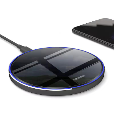 20W Wireless Charger Aluminum Alloy Low Temperature Fast Charging Charger With LED Light Phone Charger Support LOGO Custom
