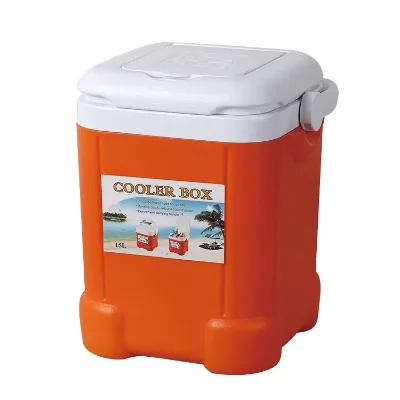 Wholesale Modern High Quality Bright Orange Square PE Material 15L Ice Cooling Portable Cooler Box for Camping Picnic