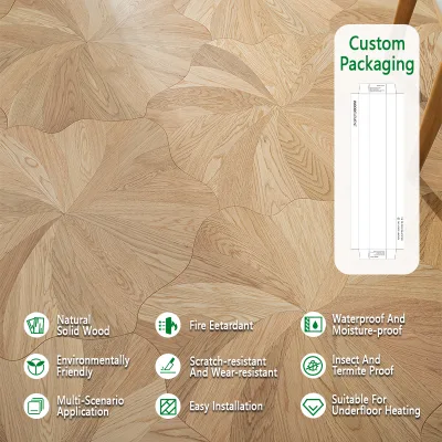 Apolloxy Modern Design AB Grade Black Walnut T&G Special Shape Parquet Flooring Inlaid Marble for Home Office