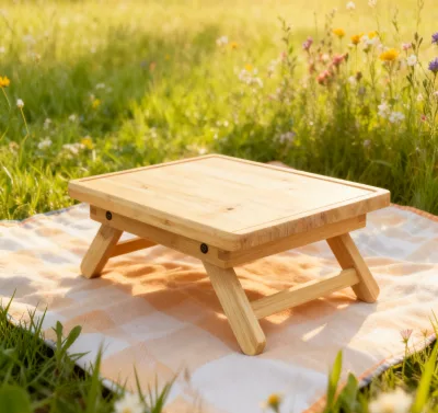 Customized Manufacturer Bamboo Countertop Cutting Board with Foldable Legs Wood Cutting Board with Foldable  Bamboo Legs