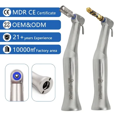 Dental Low Speed Handpiece Contra Angle External Spray Turbine Japanese Bearing Push Button Chuck 20:1 Steel CE Certified Class