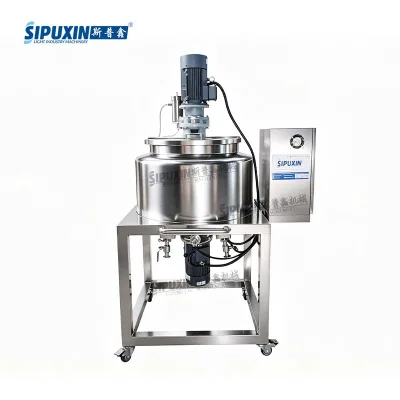 Stable Performance 100L Mobile Heating Mixing Tank Stainless Steel for Cosmetic Lotion Detergent Making