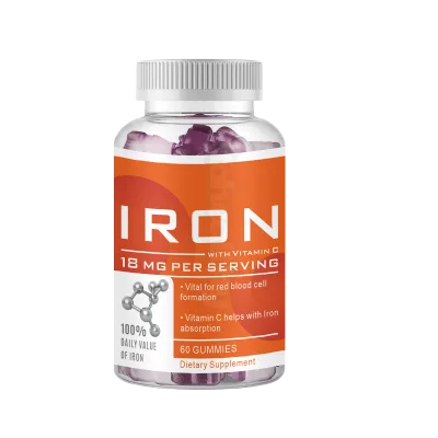Vitahealthy OEM/ODM Top Grade Iron Gummies Vitamin C Iron Supplement for Adults Blood Cell Support Gluten Free Iron Gummies