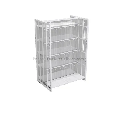 White Double-Sided Island Shelf Hook Display for Store Boutique Jewelry & Stationery for Warehousing & Supermarket Supplies