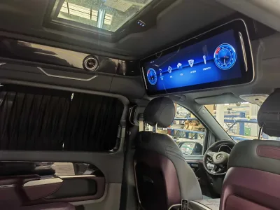 Low Price for Toyota Hiace/Vito 29 Inch Center Rearview Display Car Roof Monitor Landscape Entertainment System Screen Mirroring