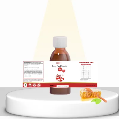 OEM Private Label Iron Oral Liquid with Folic Acid & CoQ10 for Women-Blood Builder & Energy Support