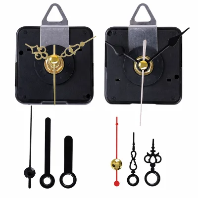 Silent 6168S Quartz Clock Movement 2 Pcs & 4 Sets of Hands DIY Home Wall Clock Repair Replacement Parts Total Shaft Length 3/4in