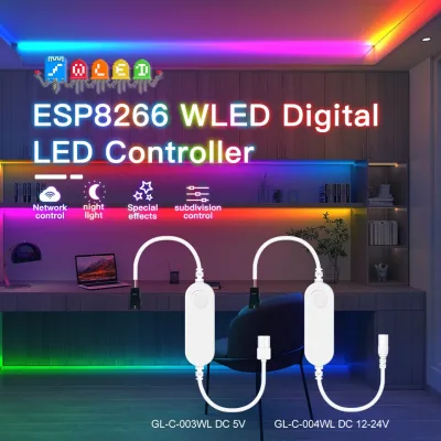 GLEDOPTO ESP8266 WLED Mini LED Controller DC 5V 12-24V RGB IC App Control TV Backlight Computer Bedroom Intelligent Multi Color