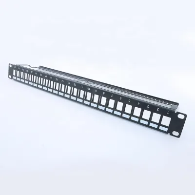 Empty Compatible 19 Inch Network Service Cabinet Rack Mount Network Wiring Frame Blank 24-port Patch Panel