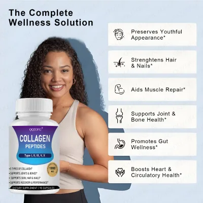 Hot Selling Private Label 1800mg Per Serving Collagen Peptides Capsule Supports Recovery & Performance 90 Count